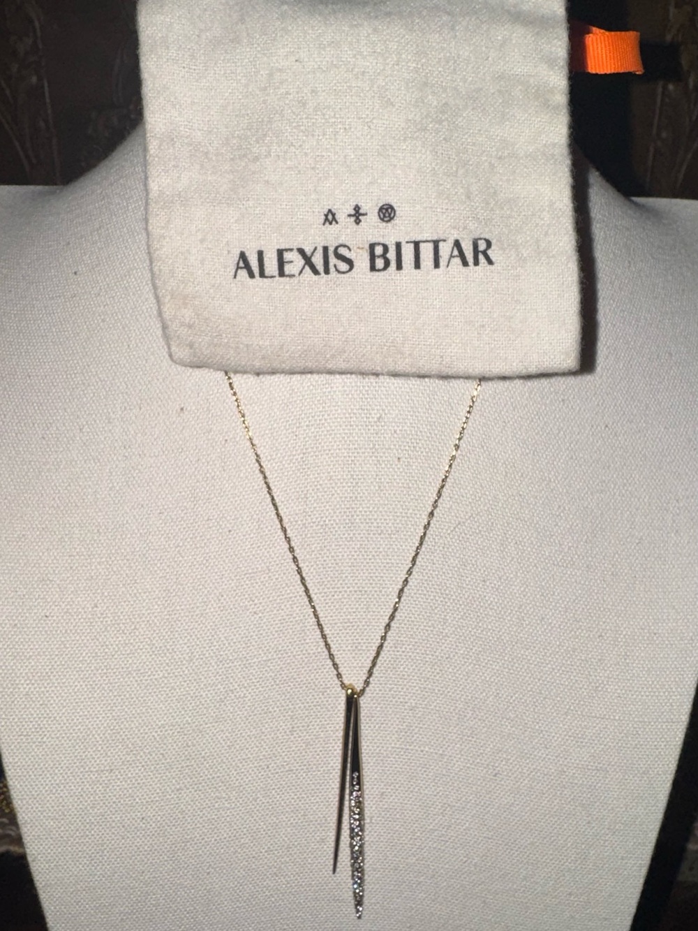 Alexis Bittar "Miss Havisham" Crystal Encrusted Liquid Spike Necklace